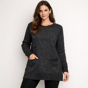 Abercrombie & Fitch Dark Gray Sweater with Pocket Accents-M